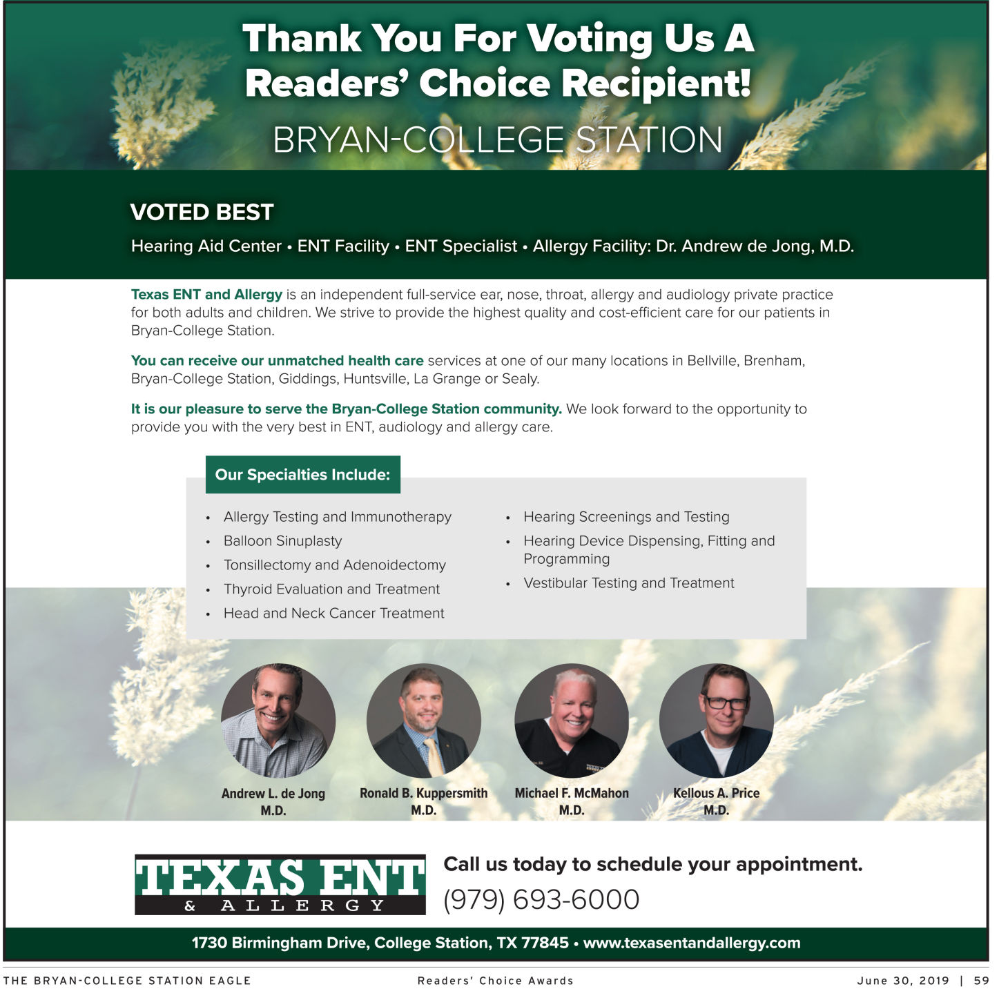 The Eagle Readers' Choice Award 2019